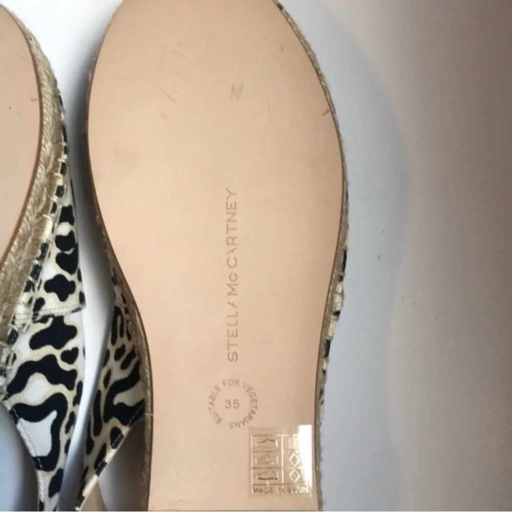 Stella McCartney Vegan Leopard Espadrille Sandals EU 35 Box